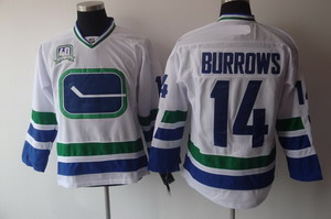Cheap Vancouver Canucks 14 Alexandre Burrows White 3rd 40th For Sale