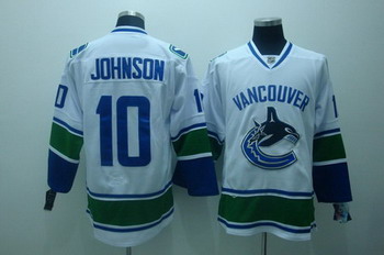 Cheap Vancouver Canucks 10 johnson white Hockey Jerseys For Sale