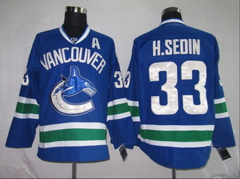 Cheap Hockey Jerseys Vancouver Canucks 33 H.SEDIN blue For Sale