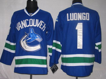 Cheap Hockey Jerseys Vancouver Canucks 1 Roberto Luongo BLUE For Sale