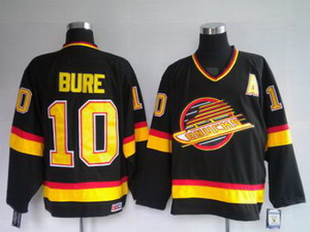 Vancouver Canucks 10 Bure Black Jerseys