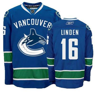 Vancouver Canucks 16 LINDEN blue Jersey