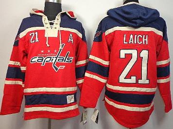 Cheap Washington Capitals 21 Brooks Laich Red Lace-Up NHL Jersey Hoodies For Sale