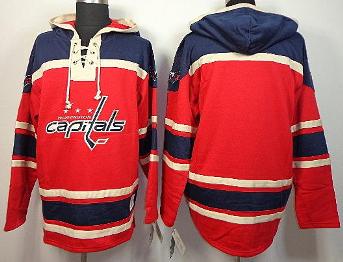 Cheap Washington Capitals Blank Red Lace-Up NHL Jersey Hoodies For Sale
