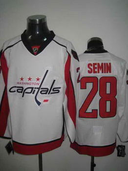 Washington Capitals 28 semin white Jerseys Washington Capitals 28 semin white Jerseys
