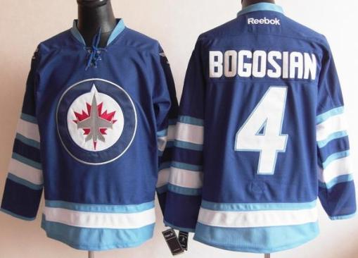 Cheap Winnipeg Jets 4 Zach Bogosian Blue 2011 New Style NHL Jersey For Sale