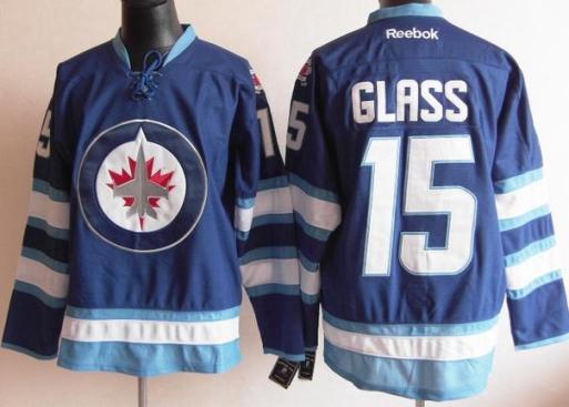 Cheap Winnipeg Jets 15 Tanner Glass Blue 2011 New Style NHL Jersey For Sale