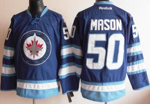 Winnipeg Jets 50 Chris Mason Blue 2011 New Style NHL Jersey