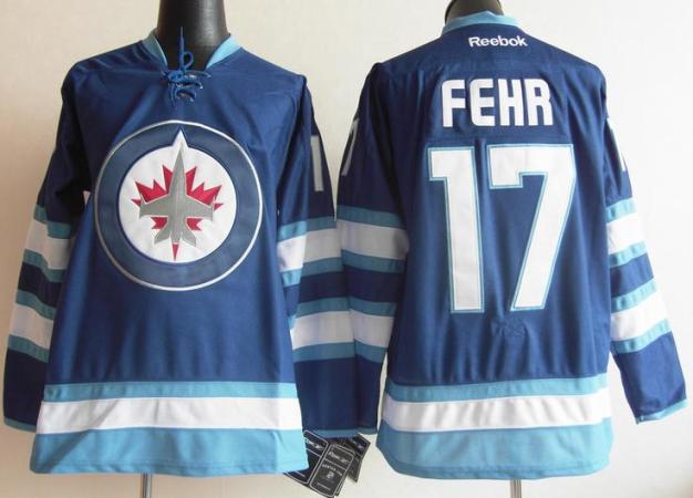 Cheap Winnipeg Jets 17 Eric Fehr Blue 2011 New Style NHL Jersey For Sale