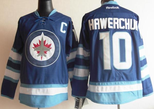 Winnipeg Jets 10 Hawerchuk Blue 2011 New Style NHL Jersey
