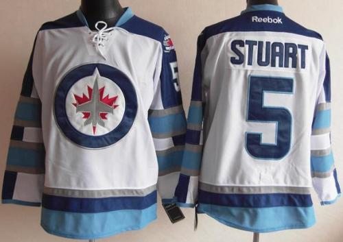 Cheap Winnipeg Jets 5 STUART 2012 White NHL Jerseys For Sale