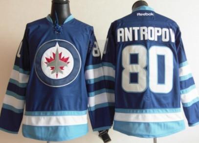 Winnipeg Jets 80 Nik Antropov 2012 Blue NHL Jerseys