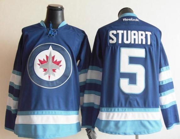 Cheap Winnipeg Jets 5 STUART 2012 Blue NHL Jerseys For Sale