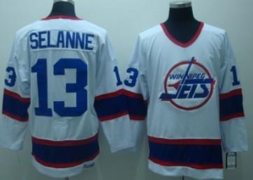 Cheap New York Jets 13 SELLANNE White CCM Throwback Jersey For Sale