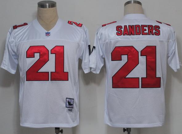 Atlanta Falcons 21 Deion Sanders White M&N NFL Jerseys
