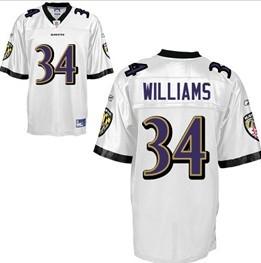 Baltimore Ravens 34 Ricky Williams White Jersey