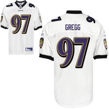 Baltimore Ravens 97 Kelly Gregg White NFL Jerseys