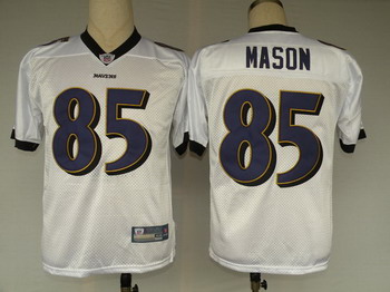 Baltimore Ravens 85 Derrick Mason White Jerseys