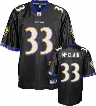 Baltimore Ravens 33 LeRon McClain Black Jersey