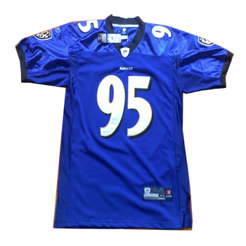 Baltimore Ravens 95 Jarret Johnson purple Jersey