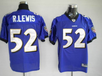 Cheap Baltimore Ravens 52 R.Lewis Purple Jerseys from china For Sale
