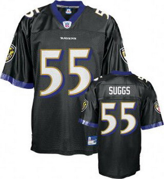 Baltimore Ravens 55 Terrell Suggs Black Jerseys