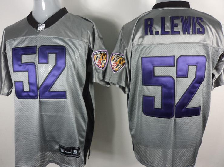 Cheap Baltimore Ravens 52 Ray Lewis Grey Shadow NFL Jerseys For Sale