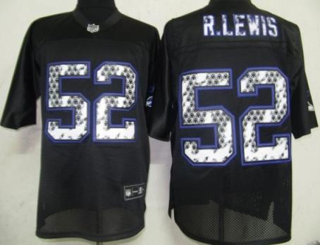 Cheap Baltimore Ravens 52 R.Lewis Black United Sideline Jerseys For Sale