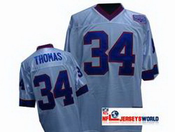 Buffalo Bills 34 Thurman Thomas Throwback white Jersye