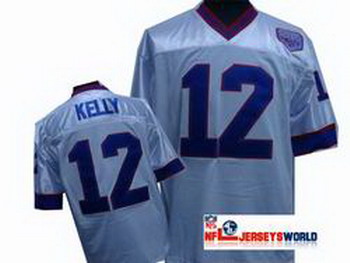 Buffalo Bills 12 Jim Kelly Throwback white Jerseys
