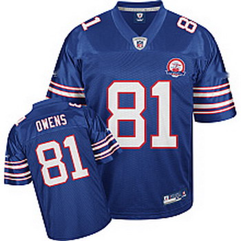 Buffalo Bills AFL 50th Anniversary Terrell Owens L.T blue Jersey