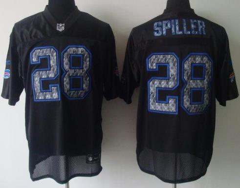 Cheap Buffalo Bills 28 C.J.Spiller Black United Sideline Jerseys For Sale