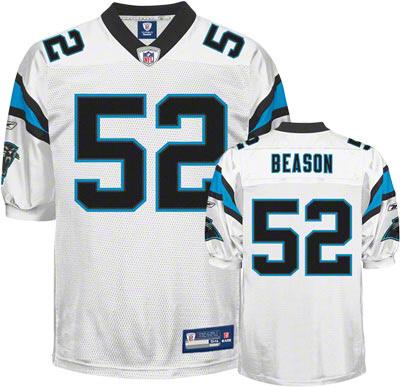 Carolina Panthers 52 Jon Beason White NFL Jersey