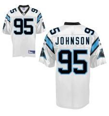 Cheap Carolina Panthers 95 Charles Johnson White NFL Jerseys For Sale