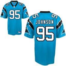 Cheap Carolina Panthers 95 Charles Johnson Blue NFL Jerseys For Sale