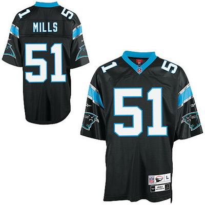 Carolina Panthers 51 Sam Mills Black Throwback Jersey