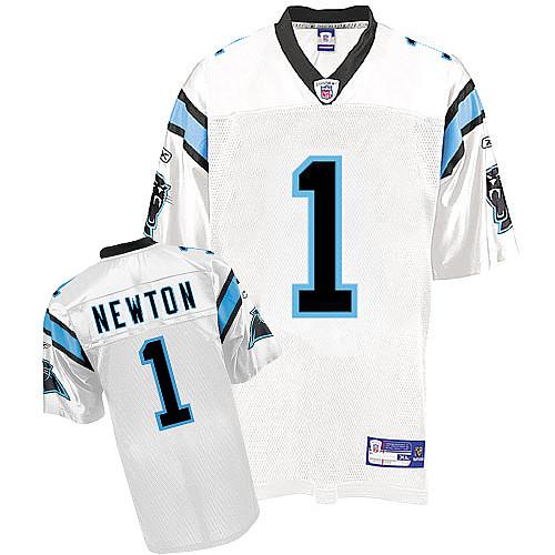 Carolina Panthers 1 Cam Newton White Jerseys