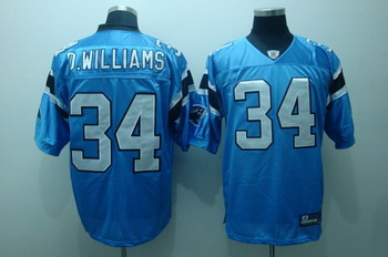 Cheap Carolina Panthers 34 D.Williams Blue Jerseys For Sale