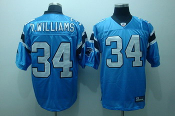 Carolina Panthers 34 D.Williams Blue Jerseys