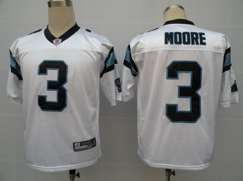 Carolina Panthers 3 Moore White Jerseys