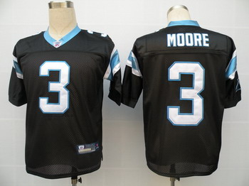 Carolina Panthers 3 Moore Black Jerseys