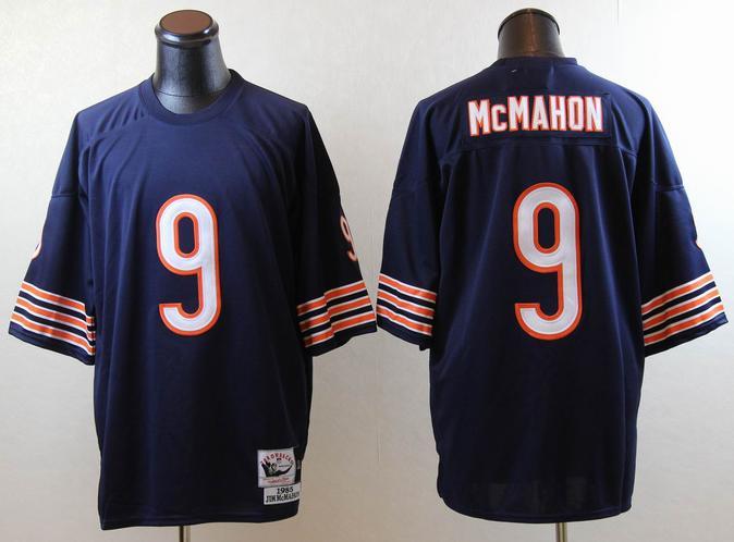 Chicago Bears 9 McMAHON Blue(Small numbers)Throwback NFL Jerseys