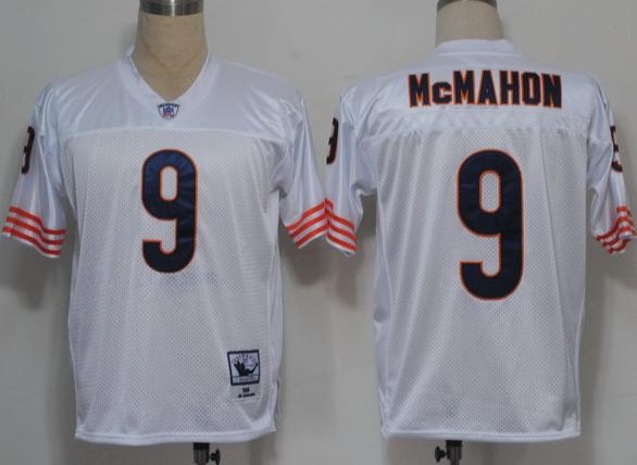 Chicago Bears 9 Mcmahon White(Small Numbers) NFL Jerseys