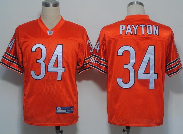 Chicago Bears 34 Walter Payton Orange NFL Jerseys