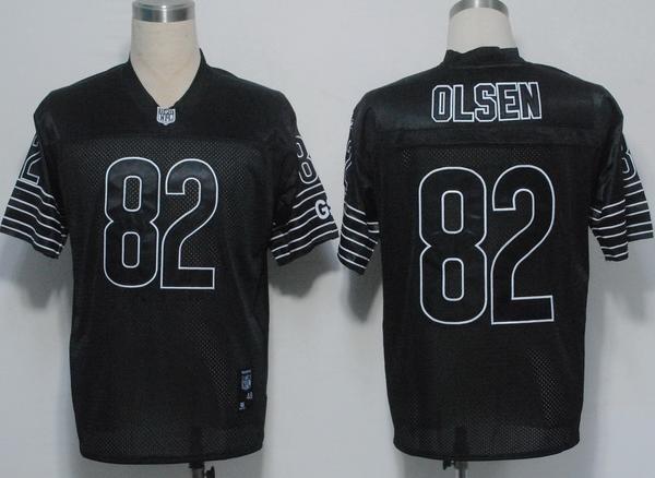 Chicago Bears 82 Greg Olsen Black NFL Jerseys