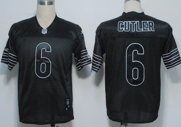 Chicago Bears 6 Jay Cutler Black NFL Jerseys