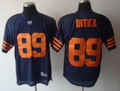 Chicago Bears 89 Ditka navy blue Jerseys(Orange Number)