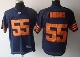 Chicago Bears 55 Lance Briggs Navy blue Jerseys(Orange Number)