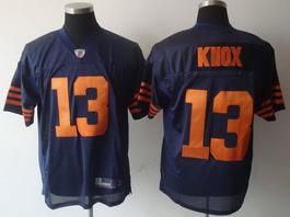 Chicago Bears 13 knox Navy Blue Jerseys(Orange Number)