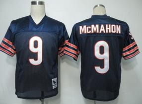 Chicago Bears 9 McMAHON Blue(Small numbers)throwback Jerseys